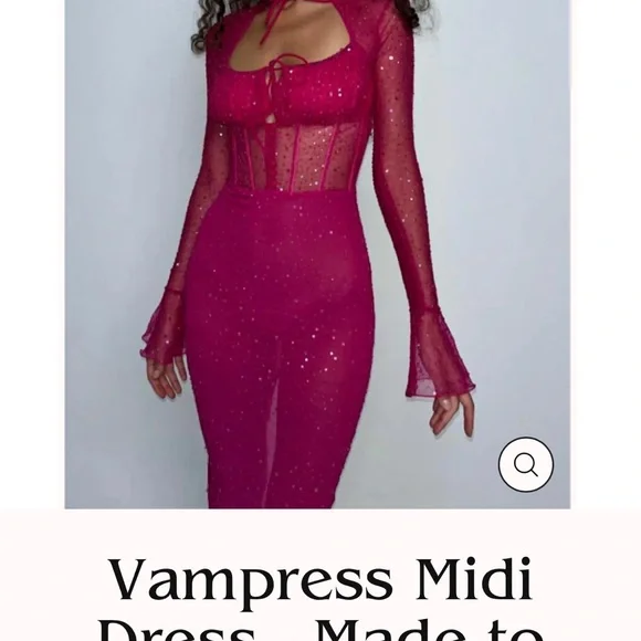 Dyspnea Vampress Midi Dress in Pink, Medium - Picture 4 of 4